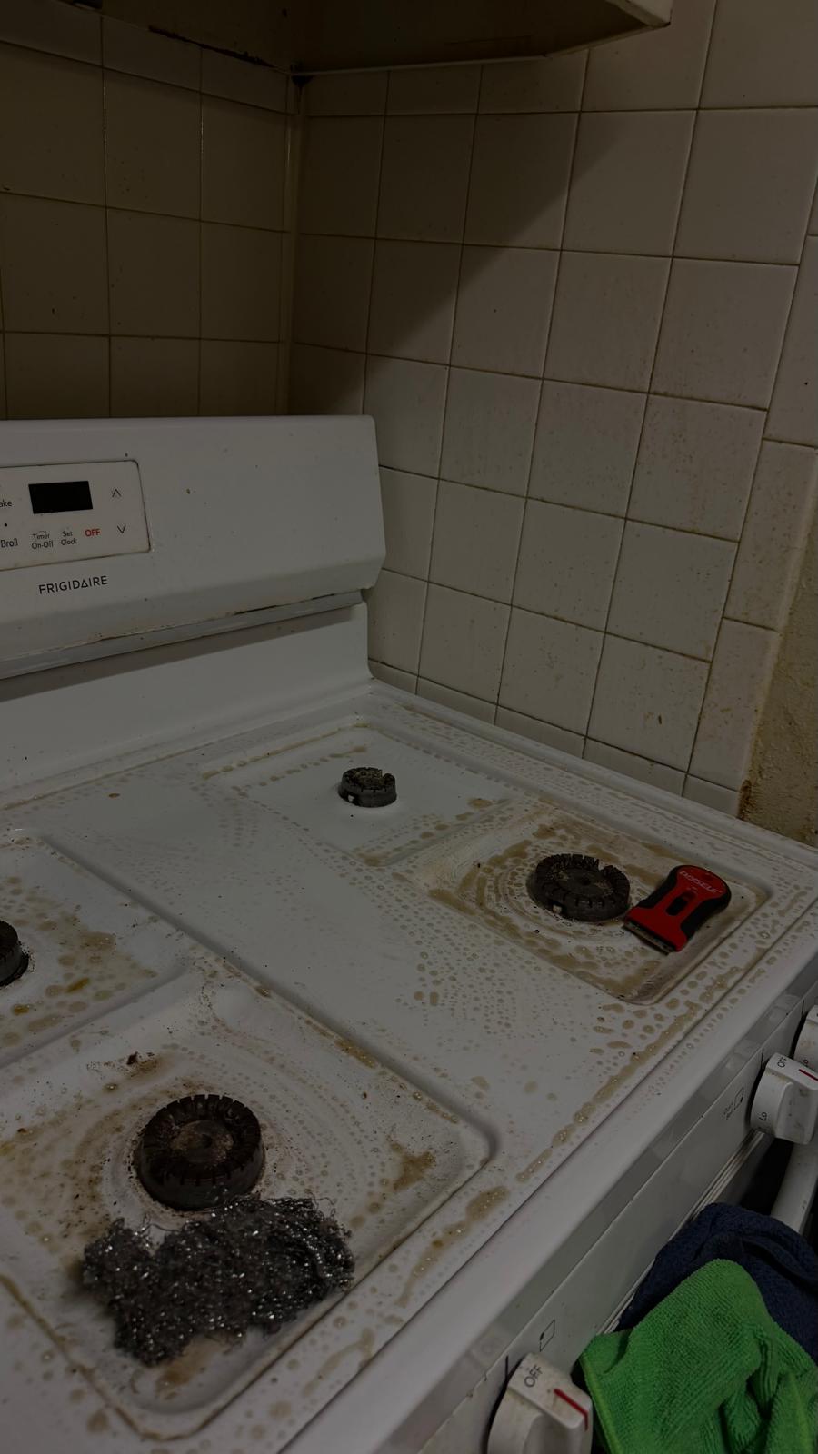 Stovetop before cleaning